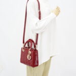 Dior Lady Dior Small Vernis Rouge Cerise GHW