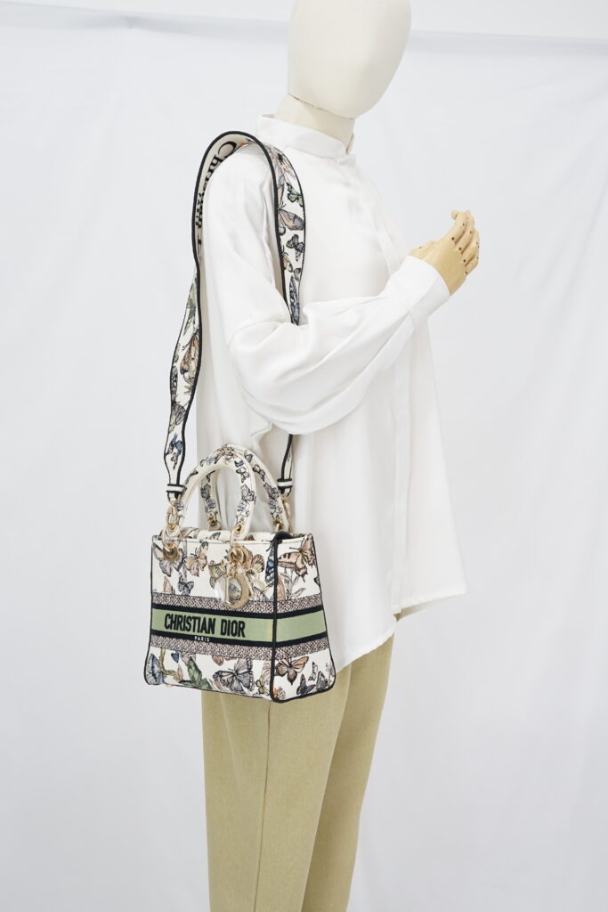 Dior Lady Dior Medium Toile De Jouy Mexico White Multicolor GHW