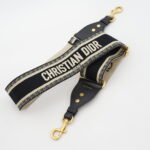 Dior Adjustable Shoulder Strap Embroidered Black GHW