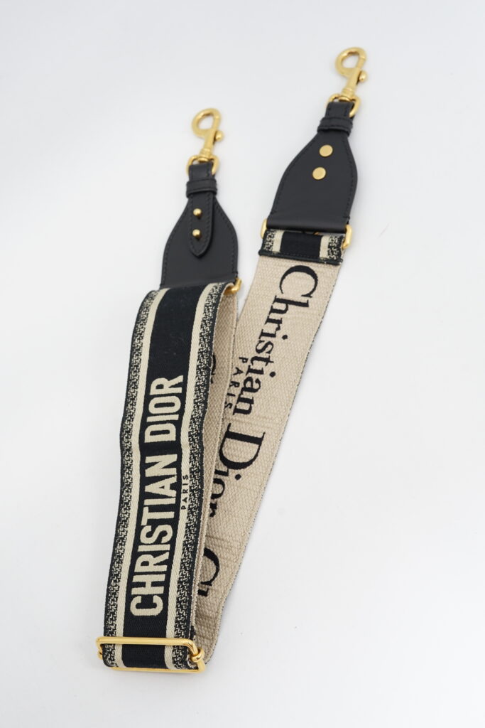 Dior Adjustable Shoulder Strap Embroidered Black GHW