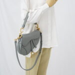 Dior Saddle Medium Grained Stone Grey GHW