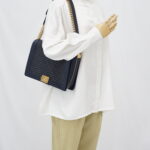 Chanel Boy 30 Lambskin Braided Navy GHW
