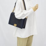 Chanel Boy 30 Lambskin Braided Navy GHW