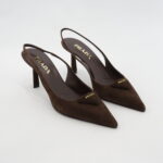 Prada Slingback Pumps Suede Moro/Brown