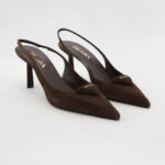 Prada Slingback Pumps Suede Moro/Brown