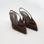 Prada Slingback Pumps Suede Moro/Brown