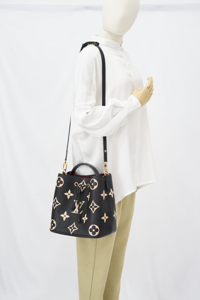 Louis Vuitton Noe Neo MM Monogram Empreinte Noir Beige GHW