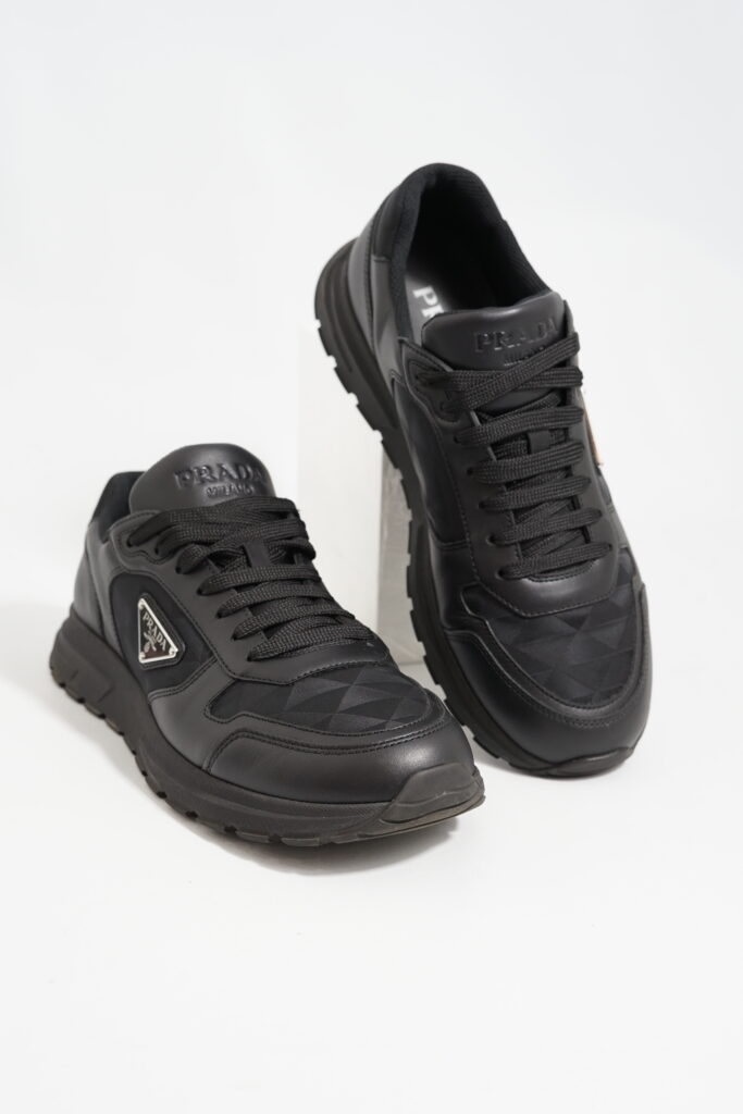 Prada Prax 2.0 Re-Nylon and Leather Sneaker Black