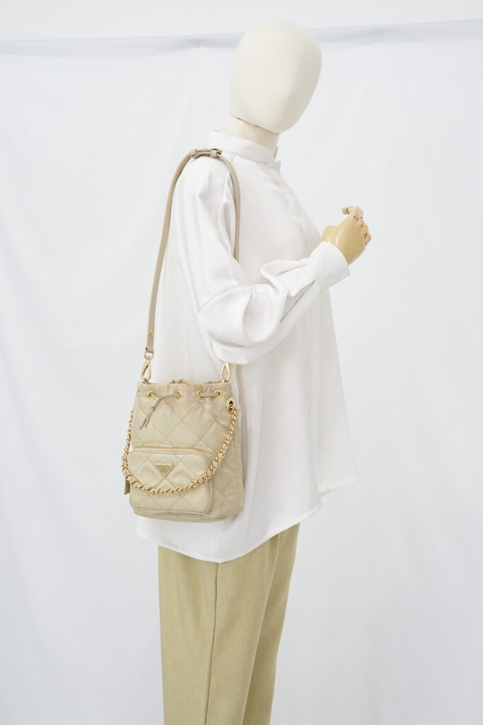 Prada Re Edition 1995 Shoulder Bag Re Nylon Sand GHW