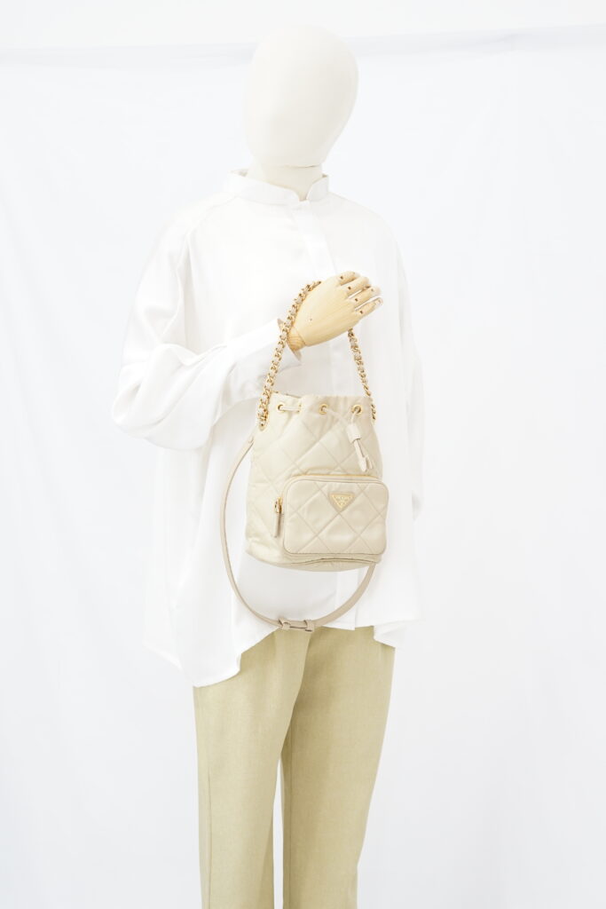 Prada Re Edition 1995 Shoulder Bag Re Nylon Sand GHW