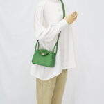 Hermes Mini Lindy Clemence Vert Yucca GHW