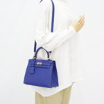 Hermes Kelly 25 Epsom Bleu Electrique GHW