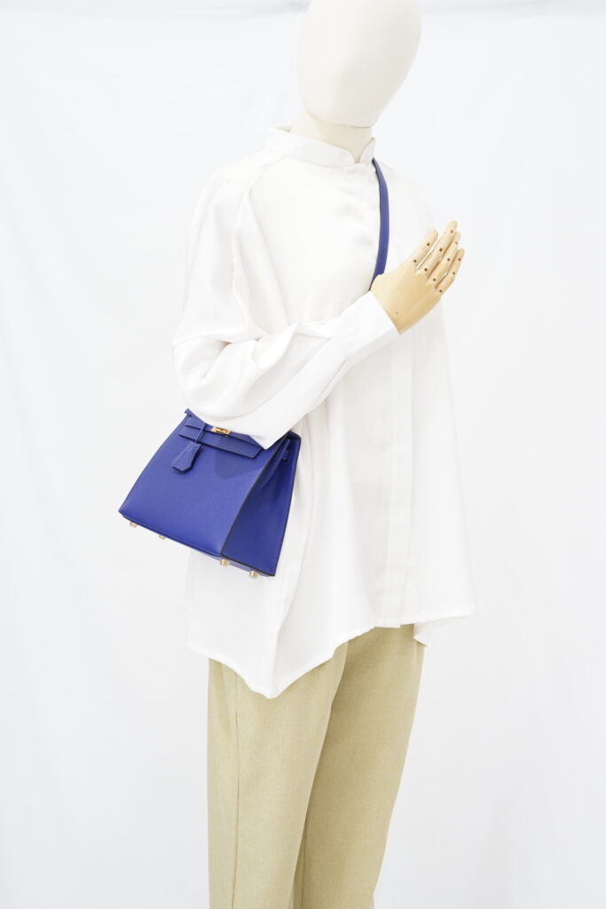 Hermes Kelly 25 Epsom Bleu Electrique GHW