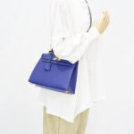 Hermes Kelly 25 Epsom Bleu Electrique GHW