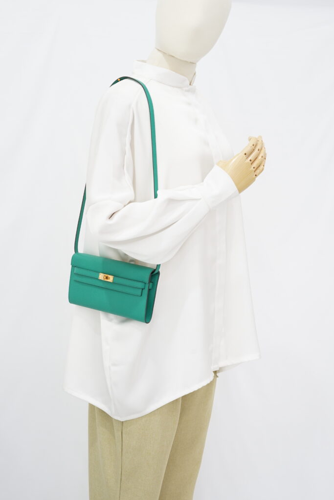 Hermes Kelly Wallet To Go Epsom Vert Jade GHW