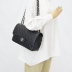 Chanel Jumbo Classic D Flap Caviar Black SHW