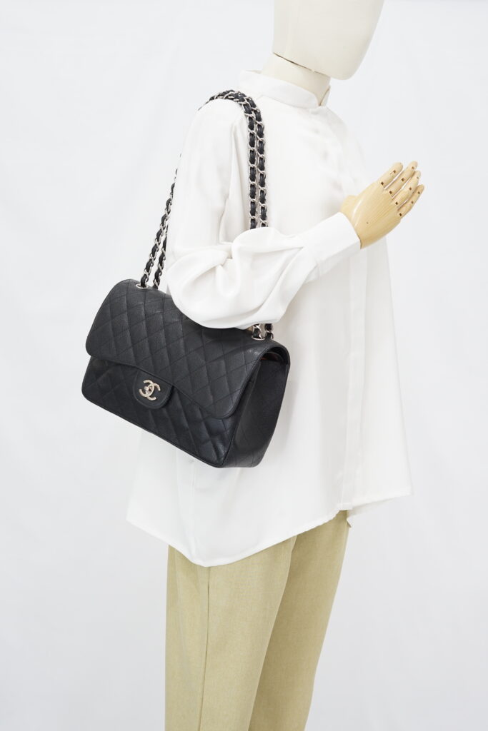 Chanel Jumbo Classic D Flap Caviar Black SHW