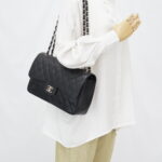 Chanel Jumbo Classic D Flap Caviar Black SHW