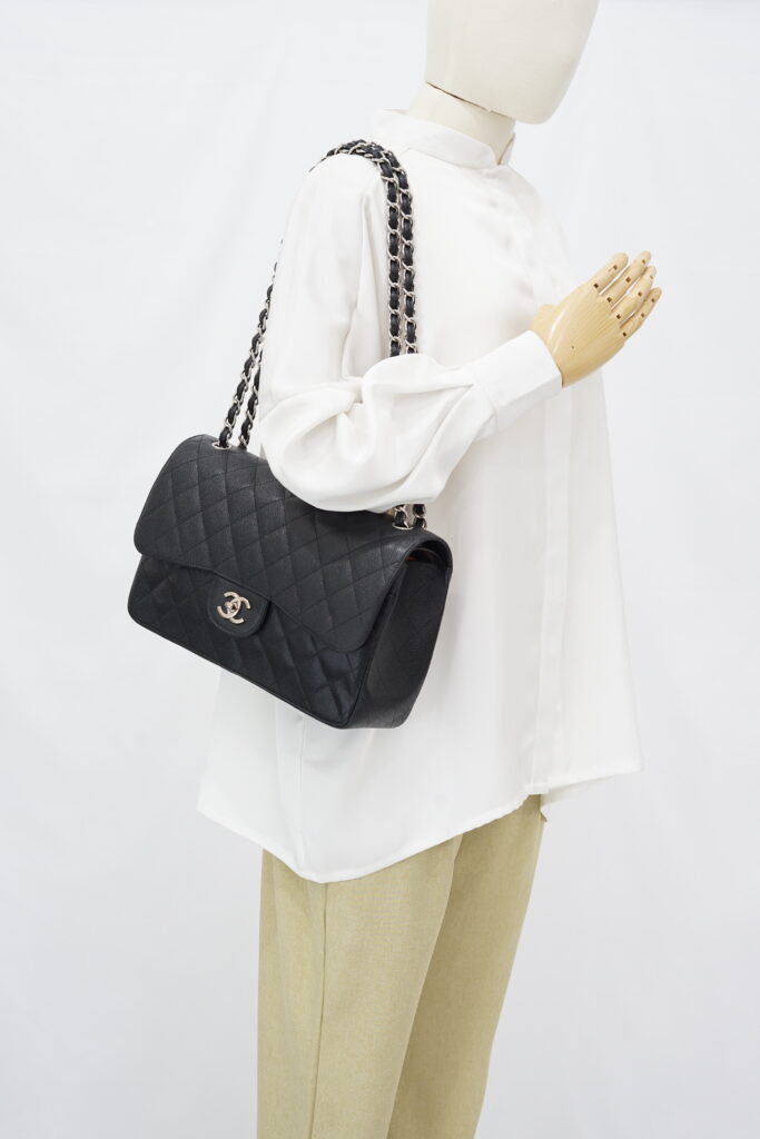 Chanel Jumbo Classic D Flap Caviar Black SHW