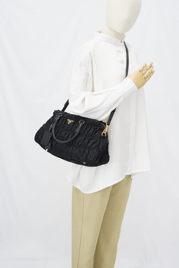Prada Gaufre Tote Bag Tessuto Nylon Black