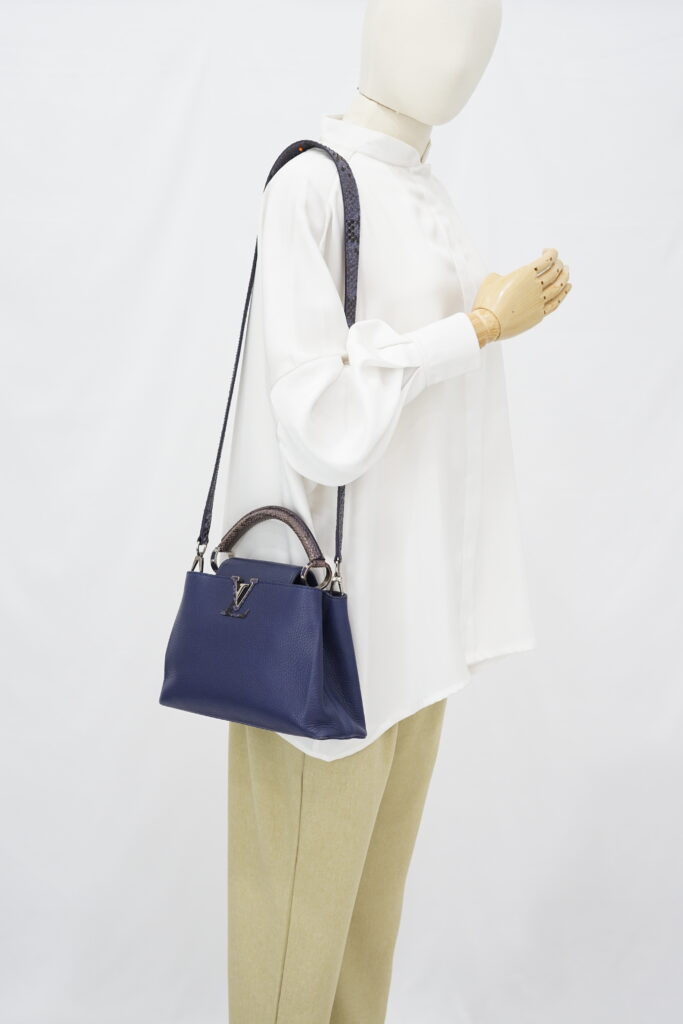 Louis Vuitton Capucines Phyton Navy Handle Phyton SHW