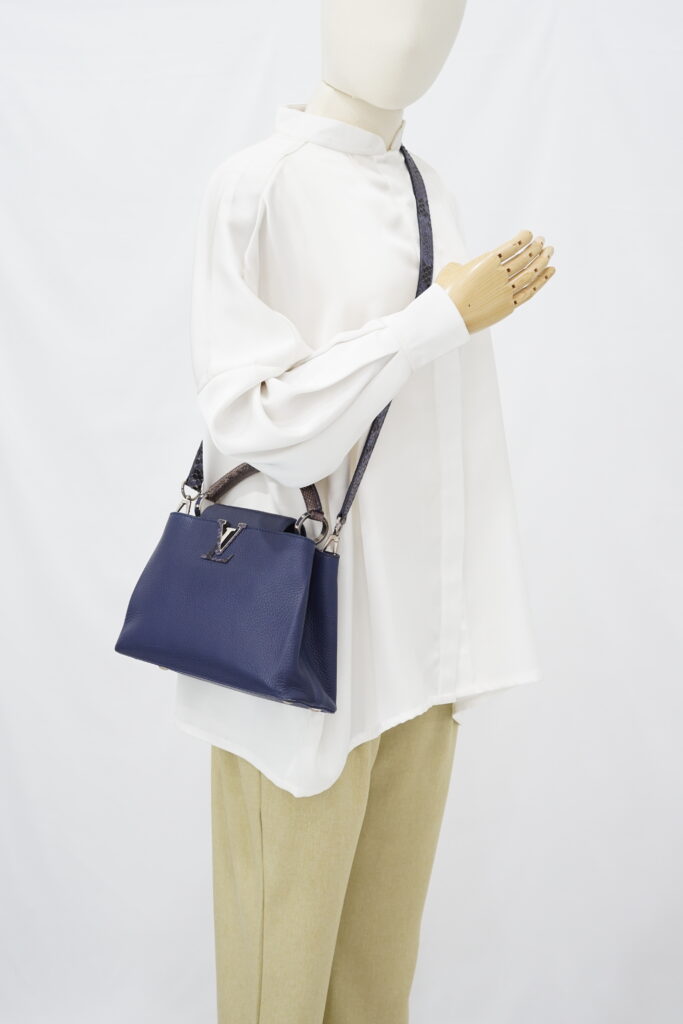 Louis Vuitton Capucines Phyton Navy Handle Phyton SHW