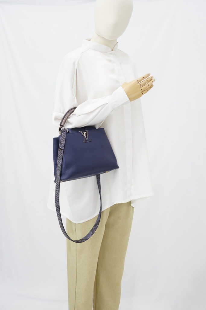 Louis Vuitton Capucines Phyton Navy Handle Phyton SHW