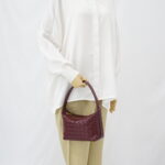 Bottega Veneta Mini Wallace Intrecciato Barolo GHW