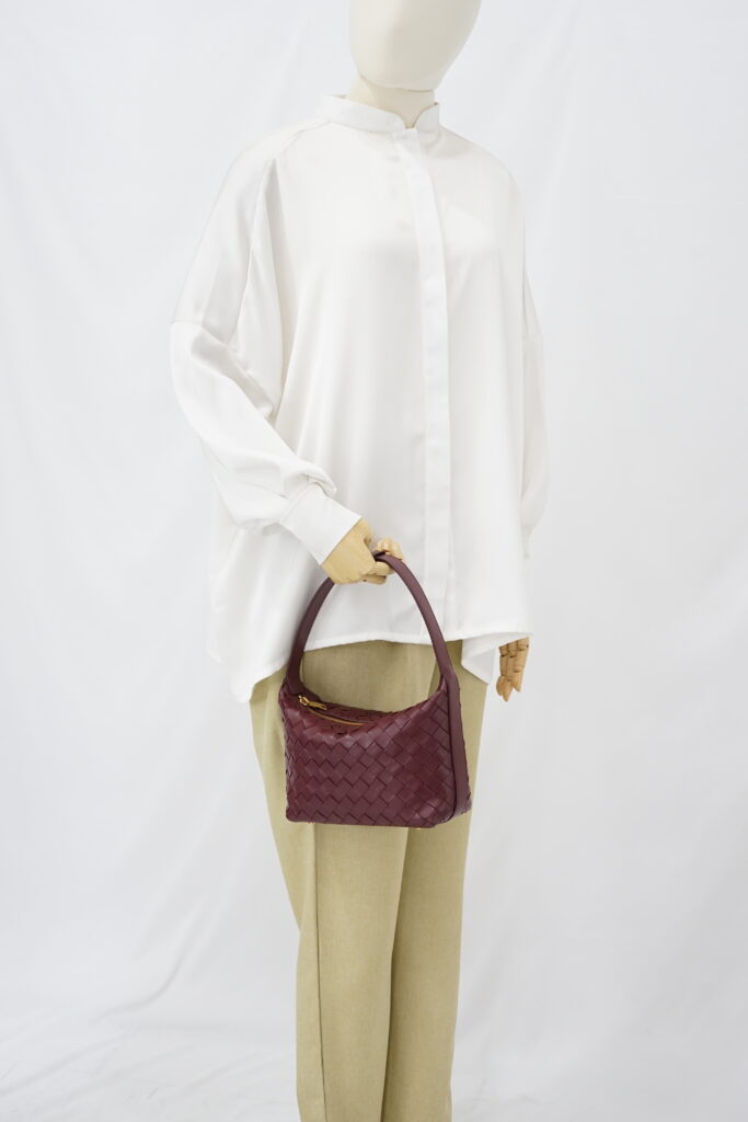 Bottega Veneta Mini Wallace Intrecciato Barolo GHW