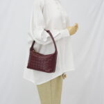 Bottega Veneta Mini Wallace Intrecciato Barolo GHW