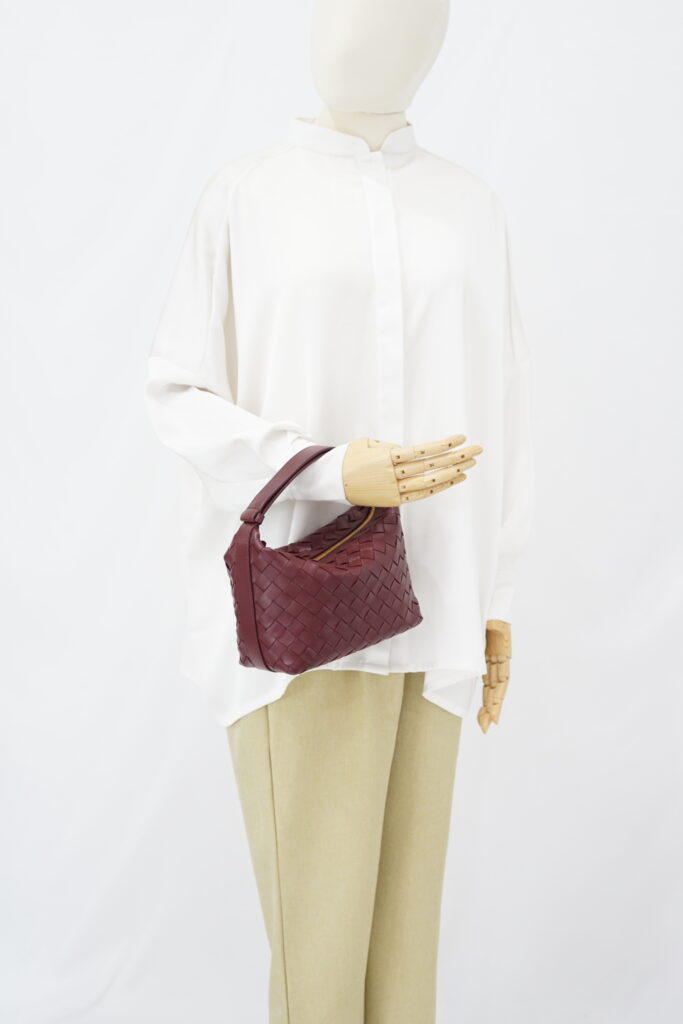 Bottega Veneta Mini Wallace Intrecciato Barolo GHW
