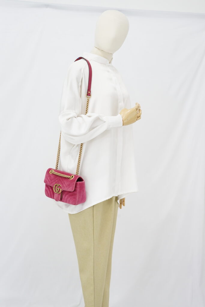 Gucci Marmont Mini Velvet Pink GHW