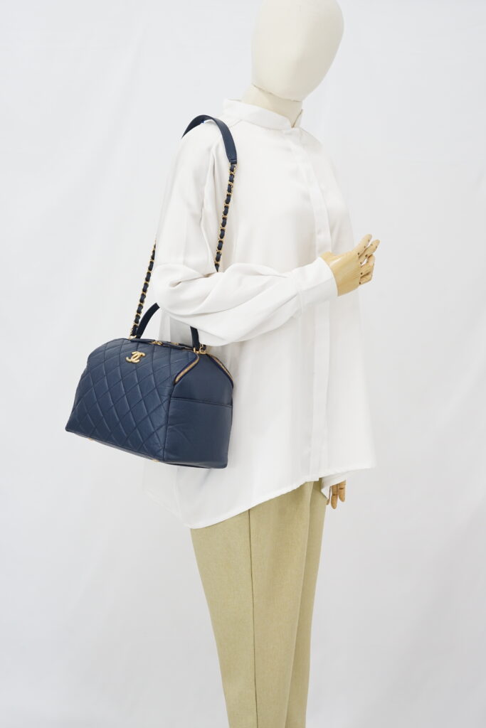 Chanel Bowling Bag Blue Navy GHW