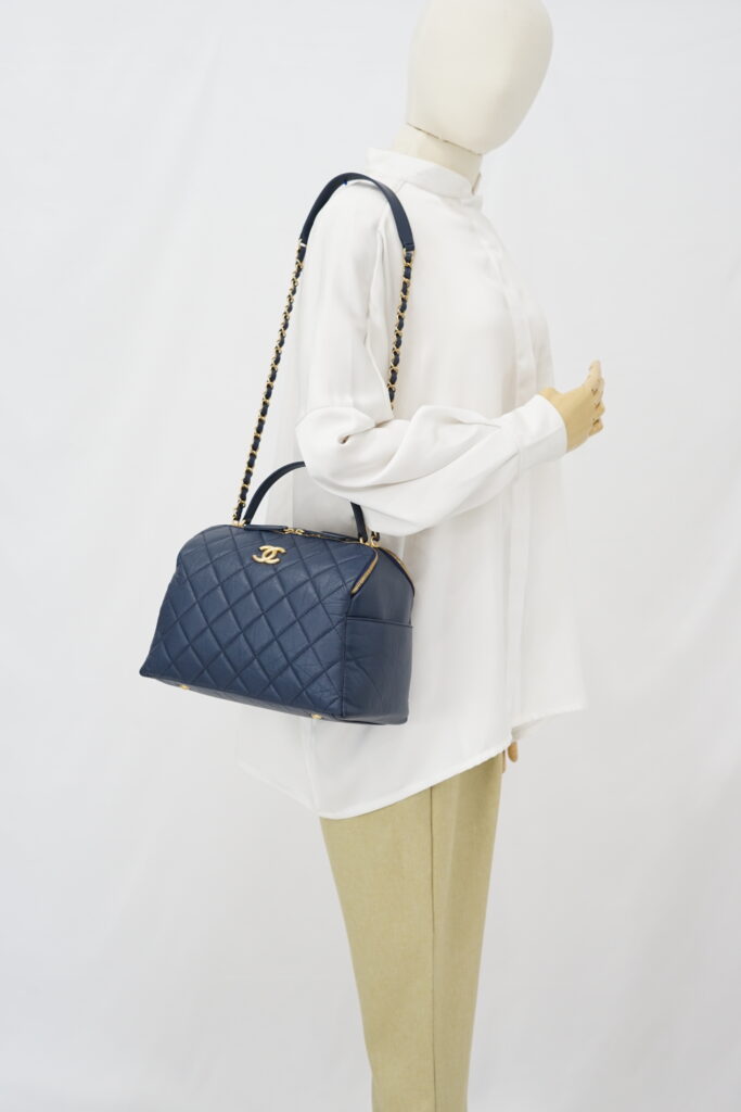 Chanel Bowling Bag Blue Navy GHW