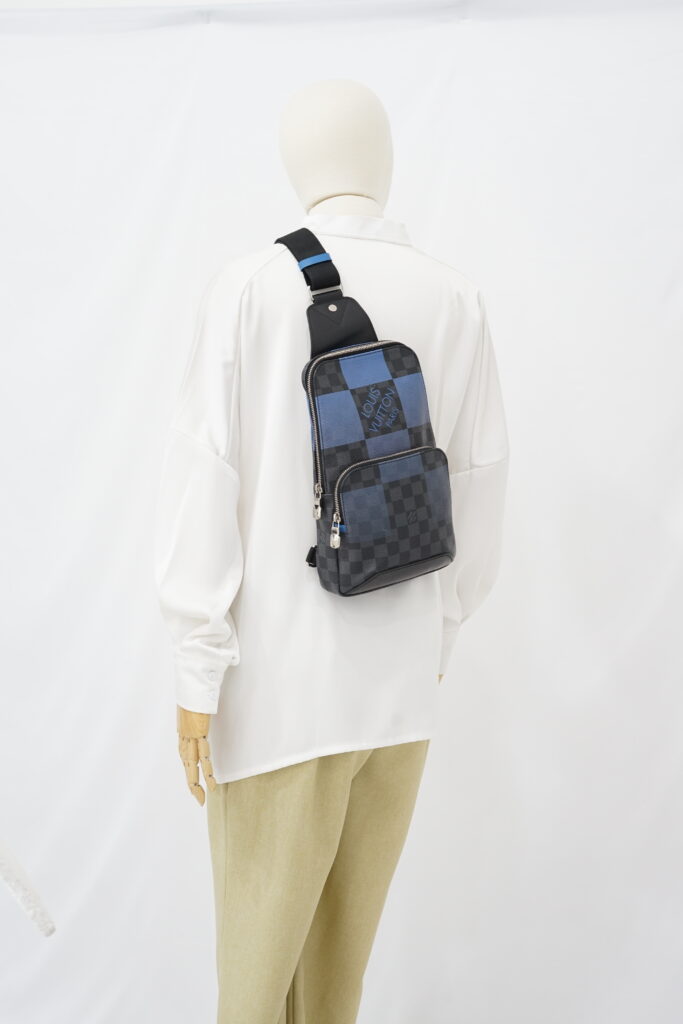 Louis Vuitton Avenue Sling Bag Damier Graphite Blue SHW