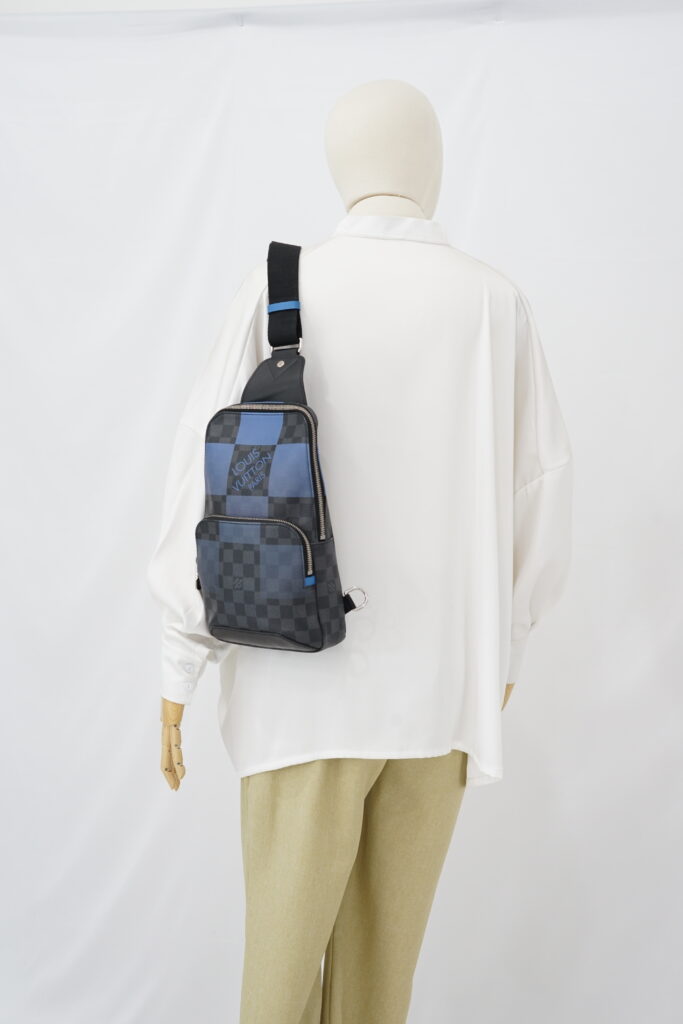 Louis Vuitton Avenue Sling Bag Damier Graphite Blue SHW