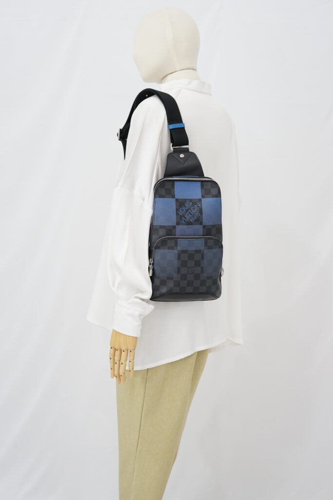 Louis Vuitton Avenue Sling Bag Damier Graphite Blue SHW