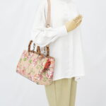 Gucci Blooms bamboo Shopper Tote Nude SHW