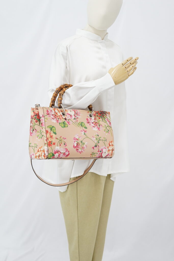 Gucci Blooms bamboo Shopper Tote Nude SHW
