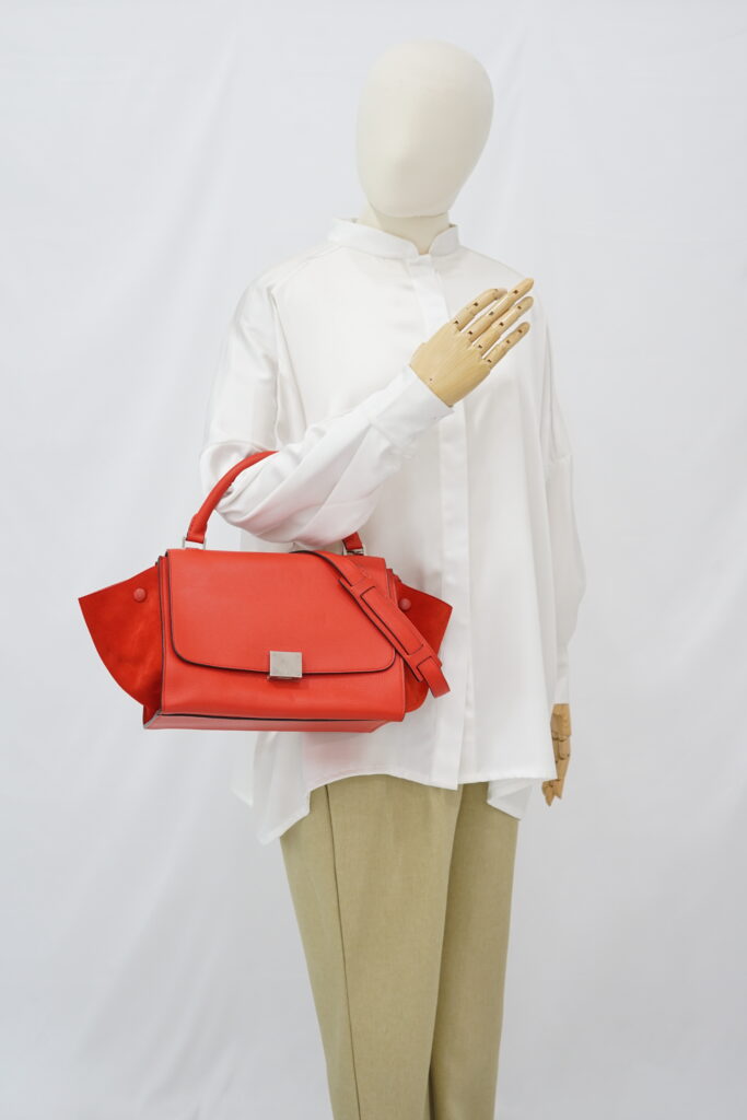 CELINE Trapeze Small Vermillon SHW