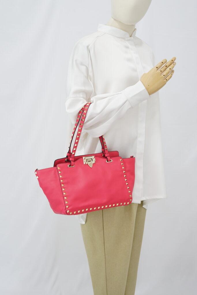 Valentino Rockstud Tote Hot Pink Light GHW