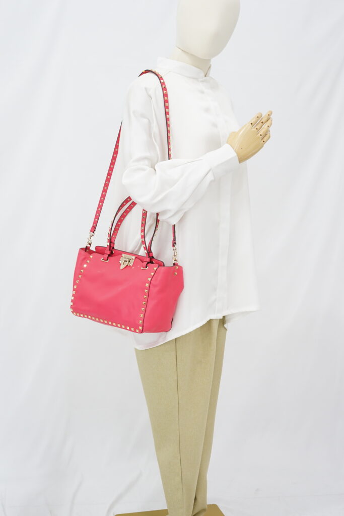 Valentino Rockstud Tote Hot Pink Light GHW