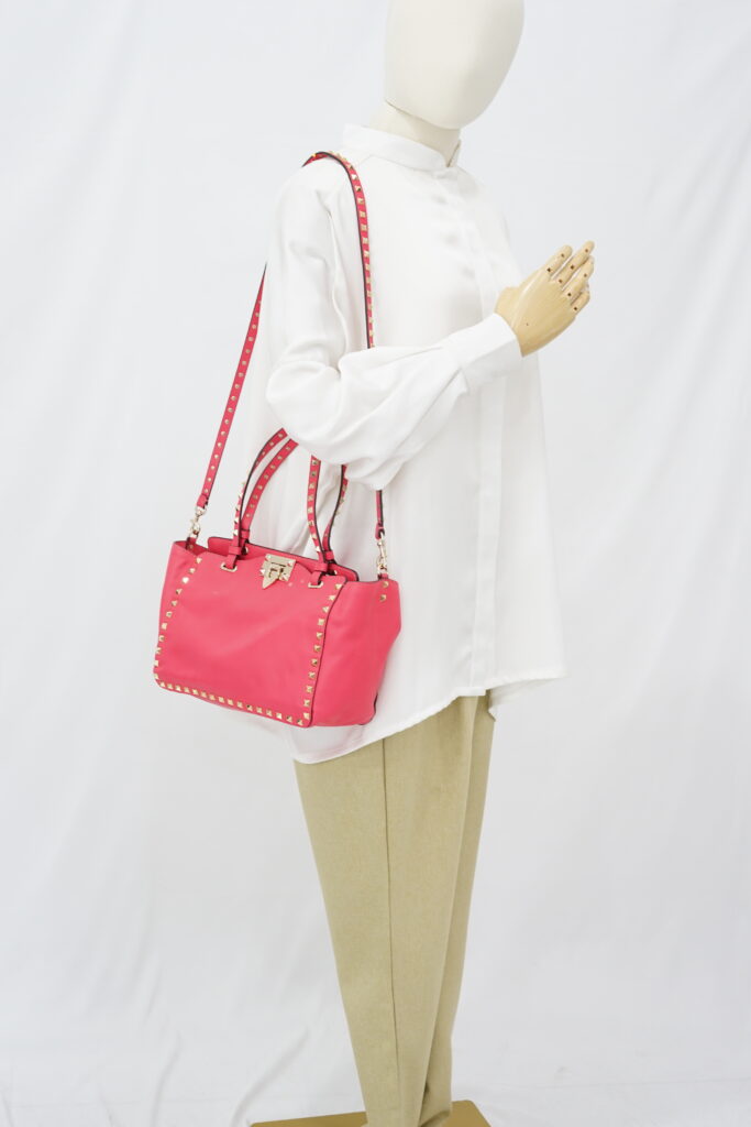 Valentino Rockstud Tote Hot Pink Light GHW