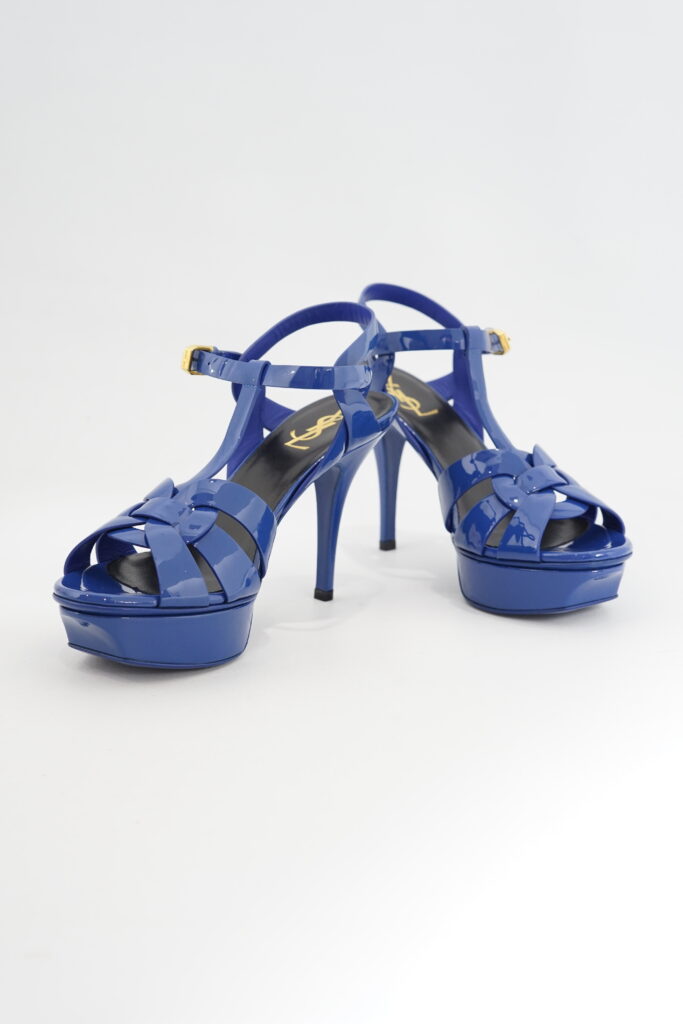 Saint Laurent Tribute Heels Bleu Majorelle Vernis