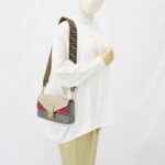Fendi Grace 1974 Bagguette Vittelo Grey Red GHW
