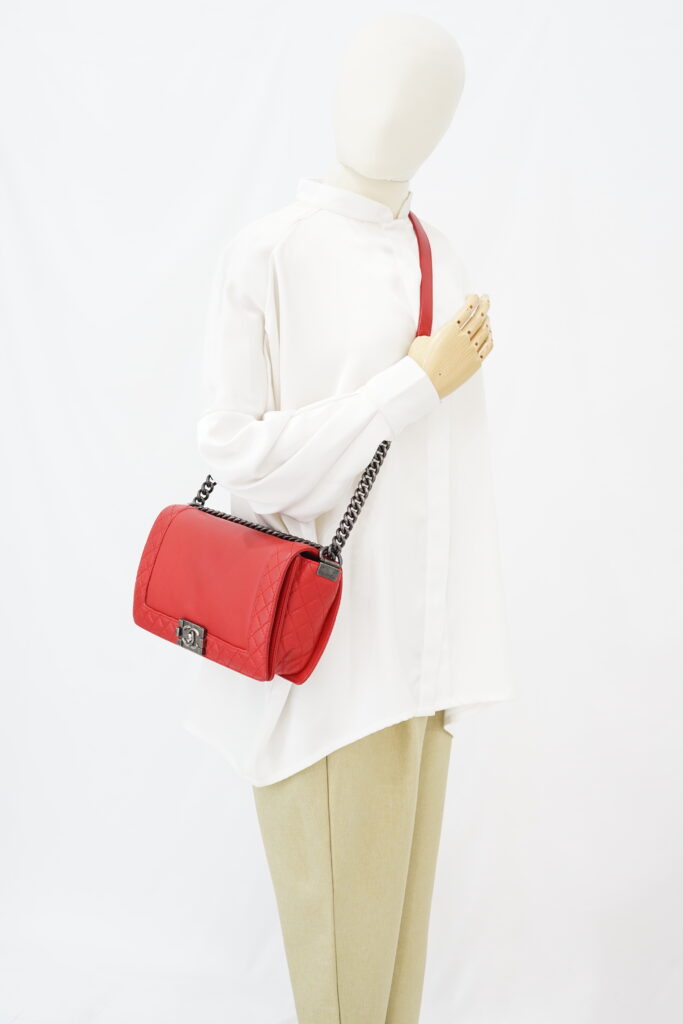 Chanel Boy Reverso Medium Calfskin Red RHW