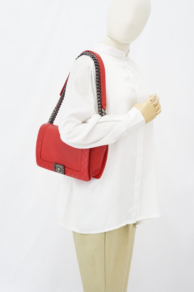 Chanel Boy Reverso Medium Calfskin Red RHW