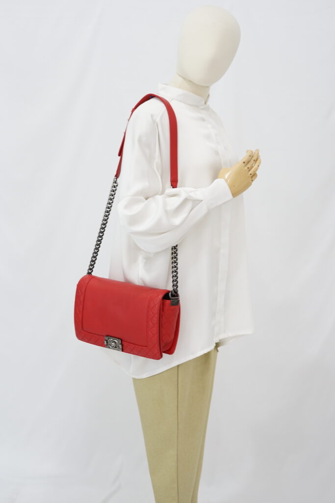 Chanel Boy Reverso Medium Calfskin Red RHW
