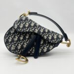 Dior Saddle Mini Oblique Canvas Blue GHW