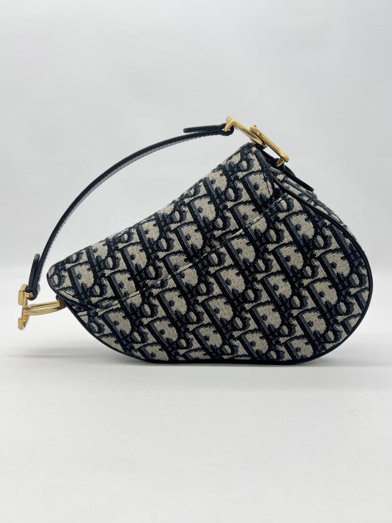 Dior Saddle Mini Oblique Canvas Blue GHW
